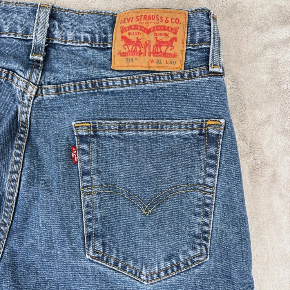 Levi's Jeans Mens 31x30 (Fits 30x29) Blue 514 Straight Leg Classic Casual